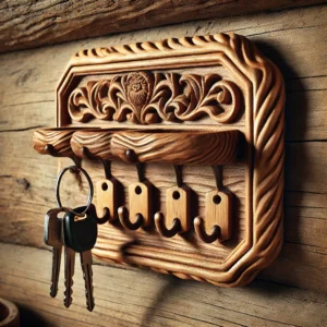 Hand-Carved Wooden Key Holder