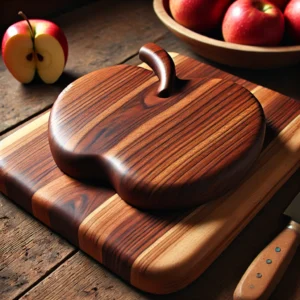Apple-Shaped Walnut Chopping Board