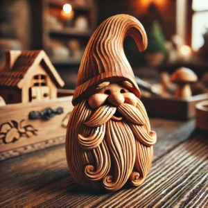Hand-Carved Wooden Gnome