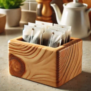 Hand-Carved Wooden Tea Bag Holder