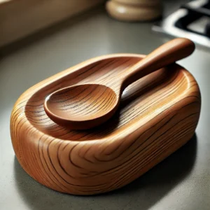 Hand-Carved Wooden Spoon Rest