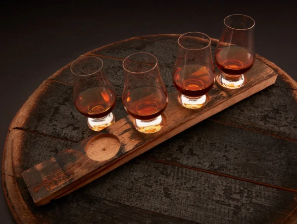 Hand-Carved Wooden Whiskey Flight Board