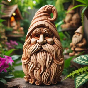 Hand-Carved Woodland Gnome