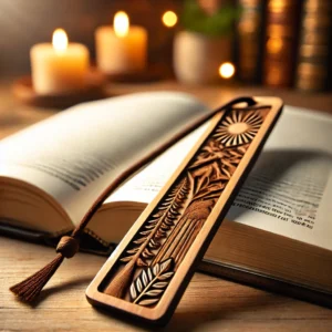 Hand-Carved Wooden Bookmark
