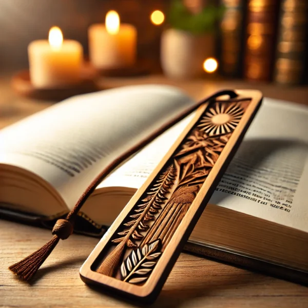 Hand-Carved Wooden Bookmark