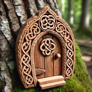 Mystical Oak Fairy Door with Celtic Knots