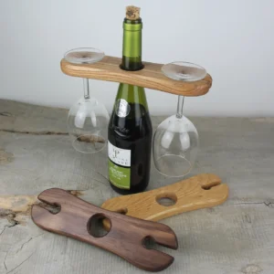 Wine bottle and glass caddy