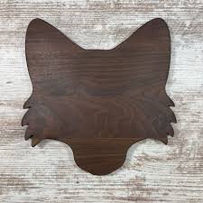 Hand-Carved Fox-Shaped Wooden Chopping Board